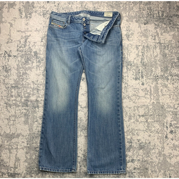 Diesel Jeans Mens 34x31 Blue Pants Zatiny Button Fly Bootcut Denim Tag 34x32
